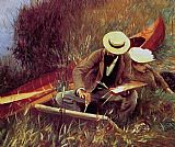 John Singer Sargent Famous Paintings - Paul Helleu Sketching with his Wife